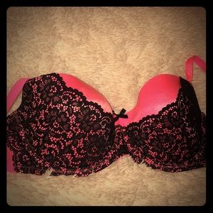 Hot Pink Bra with Black Lace – Victoria’s Secret